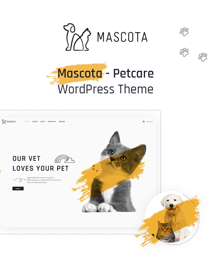 Free WordPress Theme For Petcare | Mascota | Iqonic Design free wordpress theme for petcare Mascota WordPress 01 banner 2