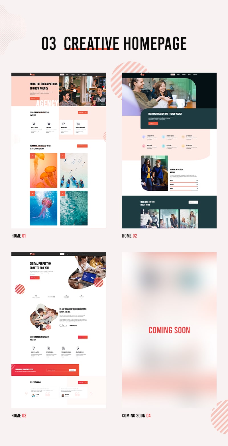 Phifi - creative agency bootstrap template Free creative agency html template free Phifi HTML 02 min