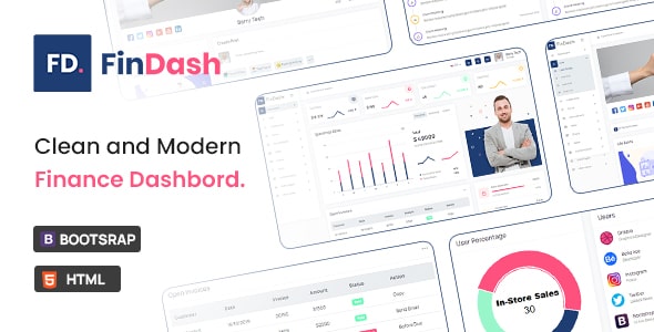Free HTML Finance Sales Dashboard | FinDash Lite | Iqonic Design  13+ Best Free Bootstrap Admin Templates 2021 01 preview finedash final min