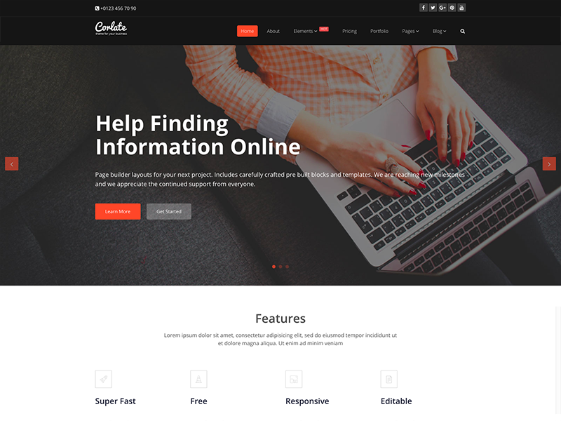 Corlate  Top 11 Best Free WordPress Themes for Marketing Agency 2021 Corlate1