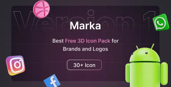 Best Free 3D Icon Pack for Brands and Logos | Marka 3D | Iqonic Design Free Design Resources for UIUX Free Design Resources for UIUX small preview 3