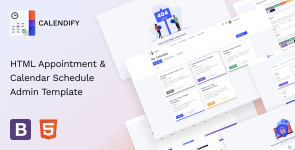 Free HTML Appointment and Calendar Schedule Admin Template | Calendify Free Design Resources for UIUX Free Design Resources for UIUX Calendify small preview Webp