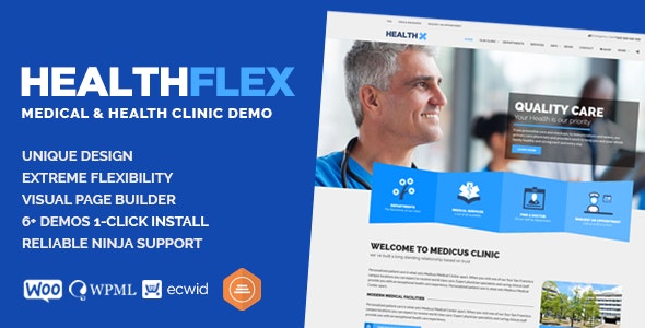 HealthFlex 15 medical and healthcare management wordpress themes for medicals, doctors, and clinics 15 Medical and Healthcare Management WordPress Themes for Medicals, Doctors, and Clinics HealthFlex1