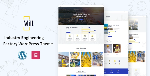 Best Free WordPress Theme for Industry Engineering | Mill Lite | Iqonic Design Free Design Resources for UIUX Free Design Resources for UIUX Mill small preview Webp