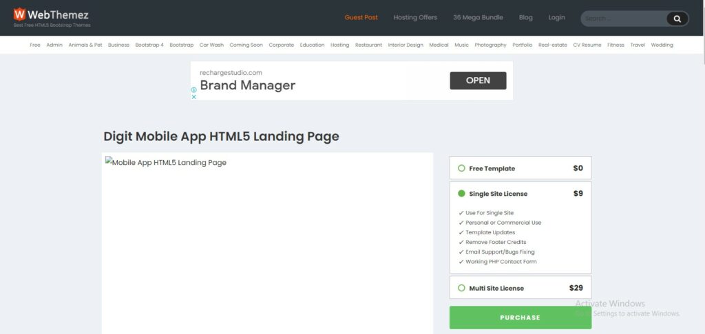 top 10+ premium and free software landing page html5 2021 Top 10+ Premium and Free Software Landing Page HTML5 2021 Screenshot 1 1024x486