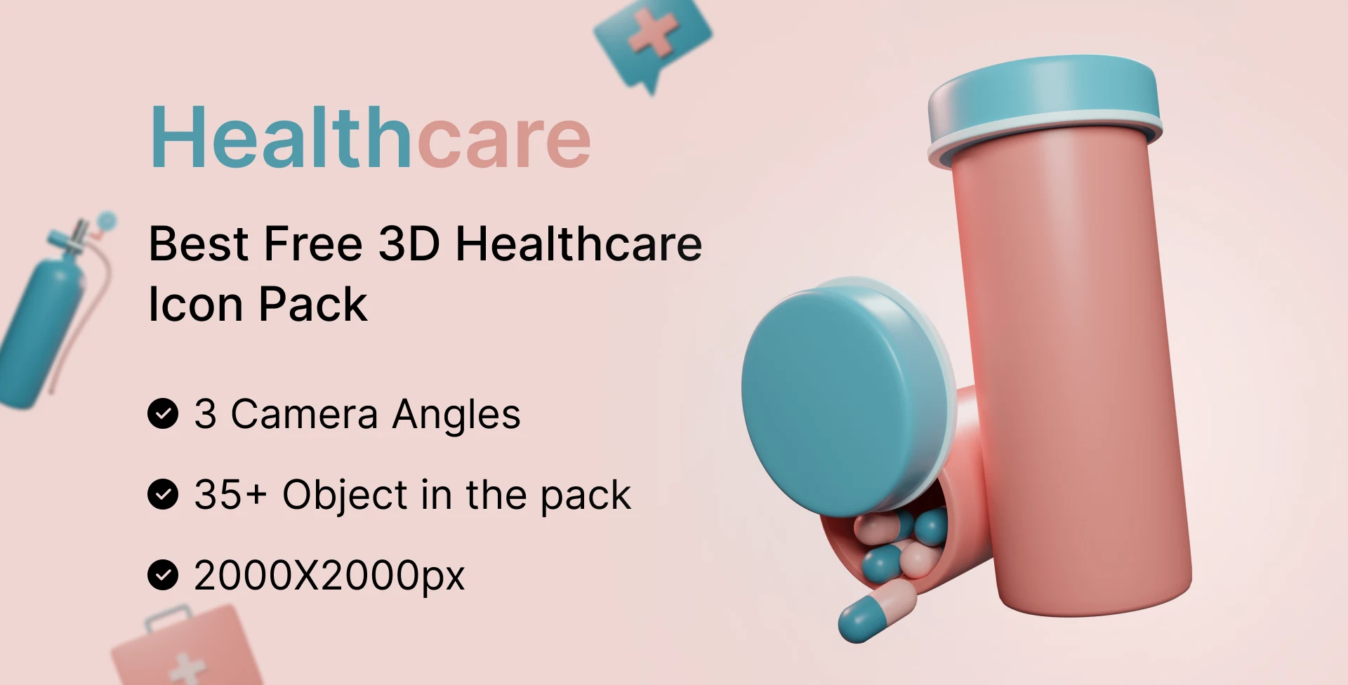 Best Free 3D Healthcare Icon Pack | Healthcare | Iqonic Design