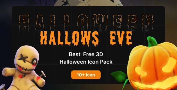 Free Halloween 3D Icon Pack | Hallows Eve | Iqonic Design