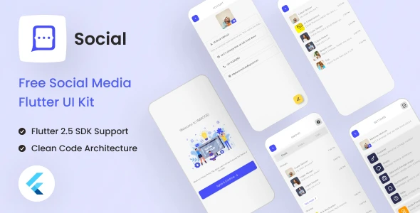 Flutter Social Media App Template Free | Social | Iqonic Design