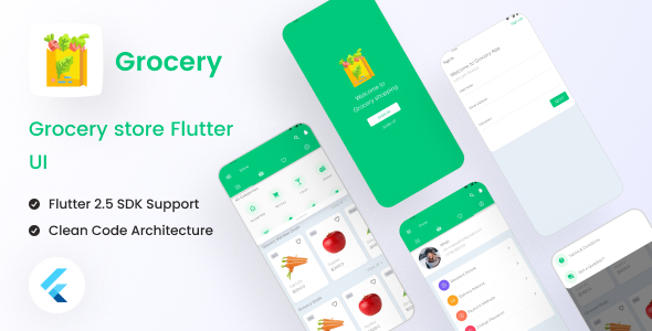 Grocery App Flutter UI Kit free | Grocery | Iqonic Design