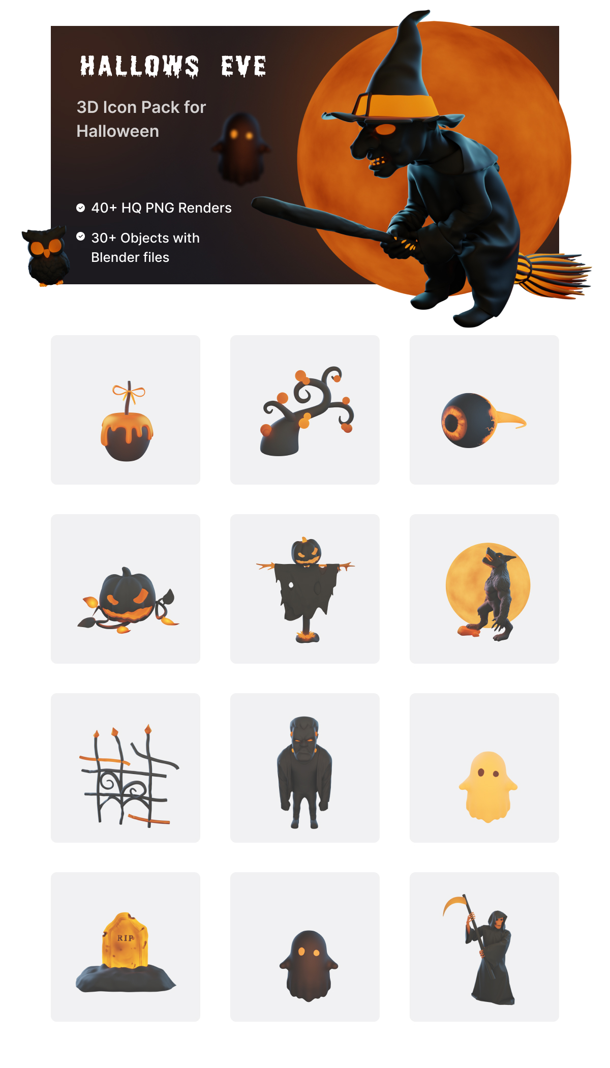 Hallows Eve Pro | Premium Halloween 3D Icon Pack | Iqonic Design introducing the incredible iqonic’s 3d illustration pack lifetime deal for ui ux designers Introducing the Incredible Iqonic’s 3D Illustration pack Lifetime Deal for UI UX designers 6 Hallowes Eve