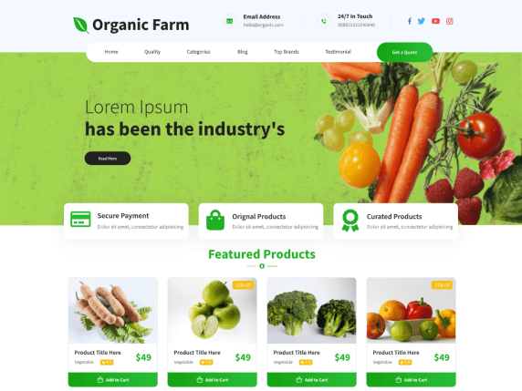 Organic Farm 11 best free wordpress themes built with bootstrap (2021) 11 Best Free WordPress Themes Built With Bootstrap (2021) Organic Farm1