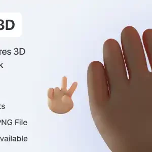Hand Gestures 3D illustration Pack | Gestos Pro | Iqonic Design
