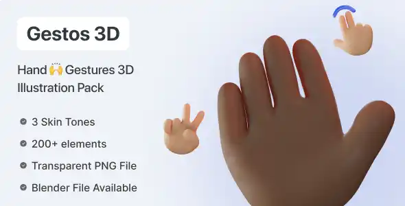 Hand Gestures 3D illustration Pack | Gestos Pro | Iqonic Design