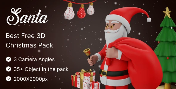 Free 3D Christmas Models | Santa | Iqonic Design Free Design Resources for UIUX Free Design Resources for UIUX small preview 2