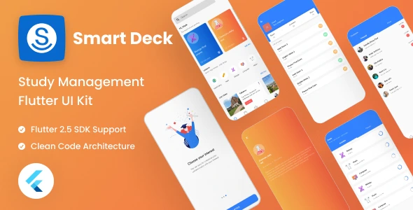 Flutter UI Kit Free for Learning Management | Smart Deck | Iqonic Design