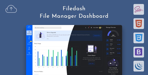 FileDash 5 feature-packed file manager admin dashboards you need for your web app 5 Feature-Packed File Manager Admin Dashboards You Need For Your Web App FileDash 1
