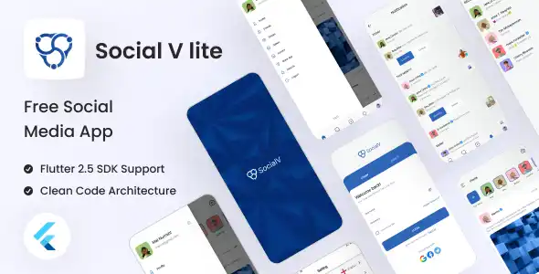 Flutter UI Kit Free for Social Network | SocialV Lite App | Iqonic Design  Home 01 small preview banking