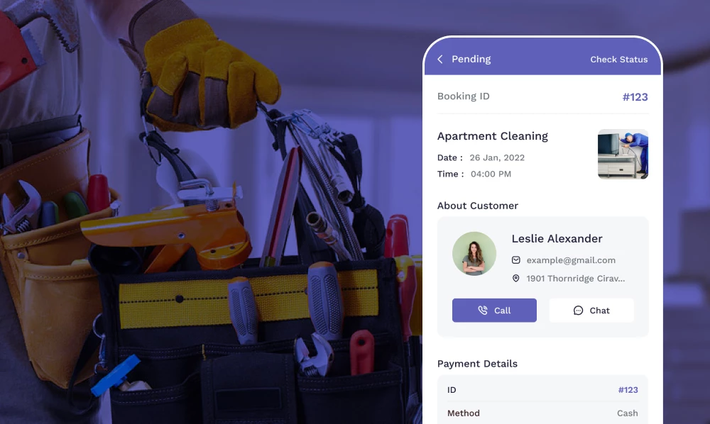 5 Essential Features To Build A Great Handyman App | Iqonic Design wordpress charts from firebase wordpress chart plugin stacked column chart The Secret Way to Create WordPress Charts from Firebase – Under 3 Mins 244482 Frame 36452 1