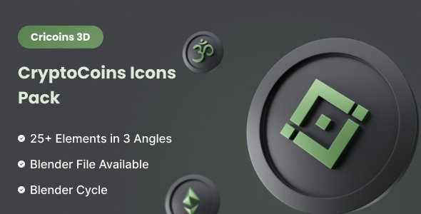 Cryptocoins 3D Icon Pack | Cricoins 3D | Iqonic Design